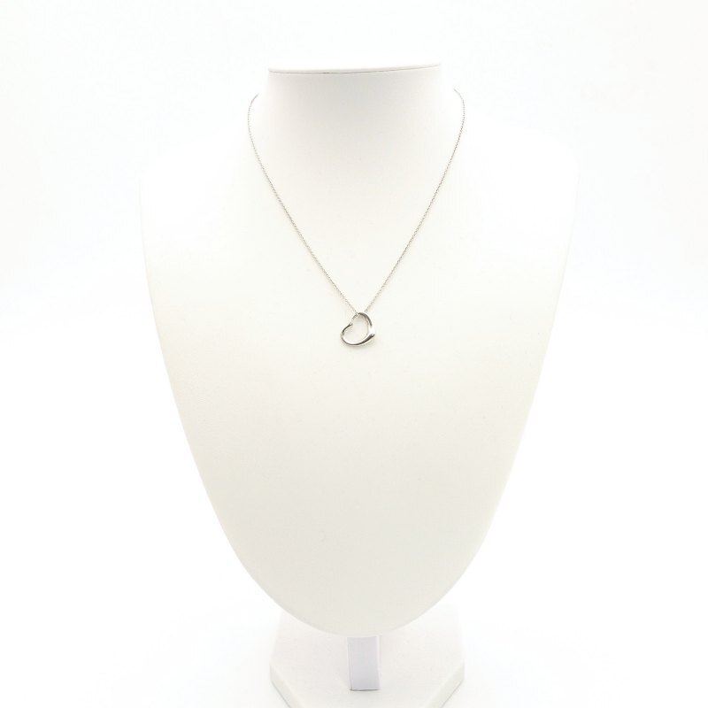 Tiffany & Co. Open Heart Necklace Sterling Silver 925 Approx. 2g Silver 6-3-964