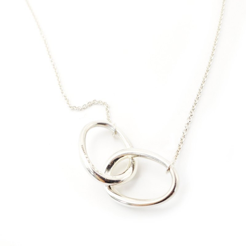 Tiffany & Co. Necklace Double Loop Elsa Peretti Sterling Silver 925 Silver With Box 7-3-390