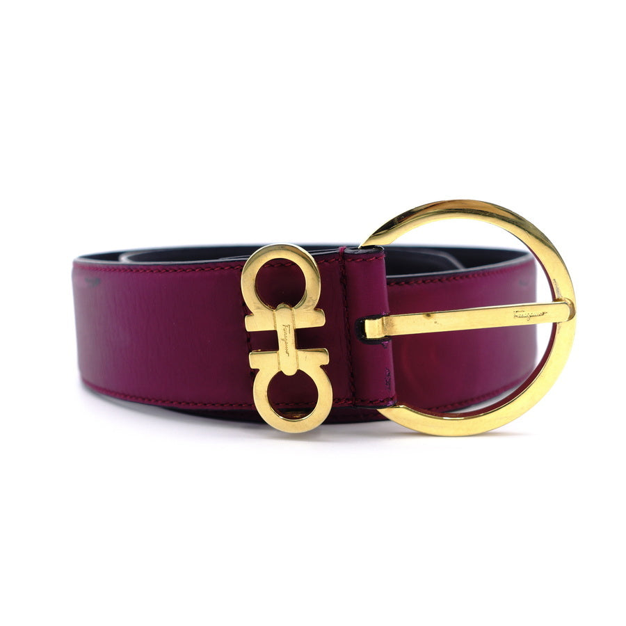 Salvatore Ferragamo Gancini Belt Purple Size 70CM