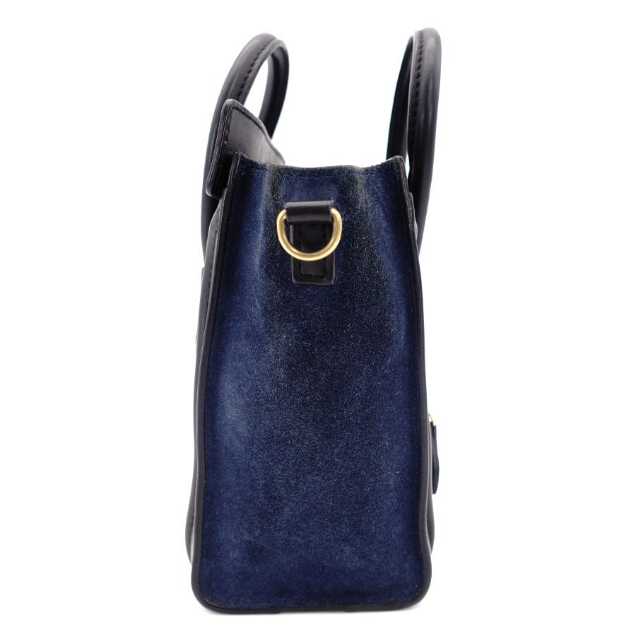 CELINE Micro Shopper Luggage Navy Beige