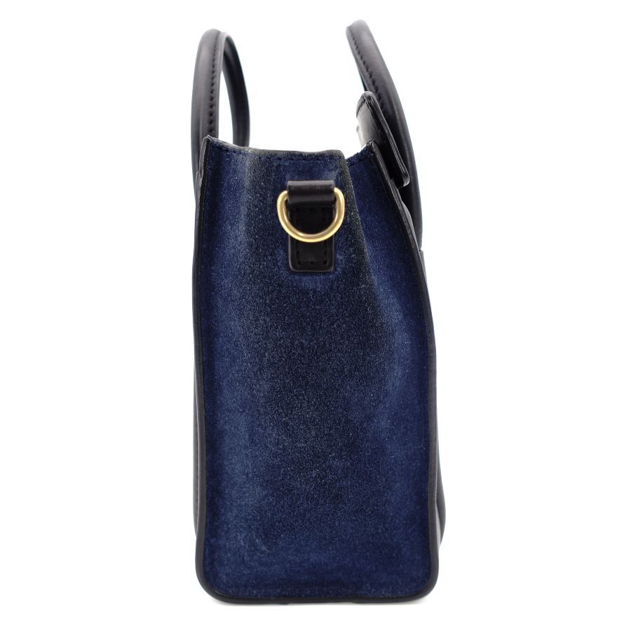 CELINE Micro Shopper Luggage Navy Beige