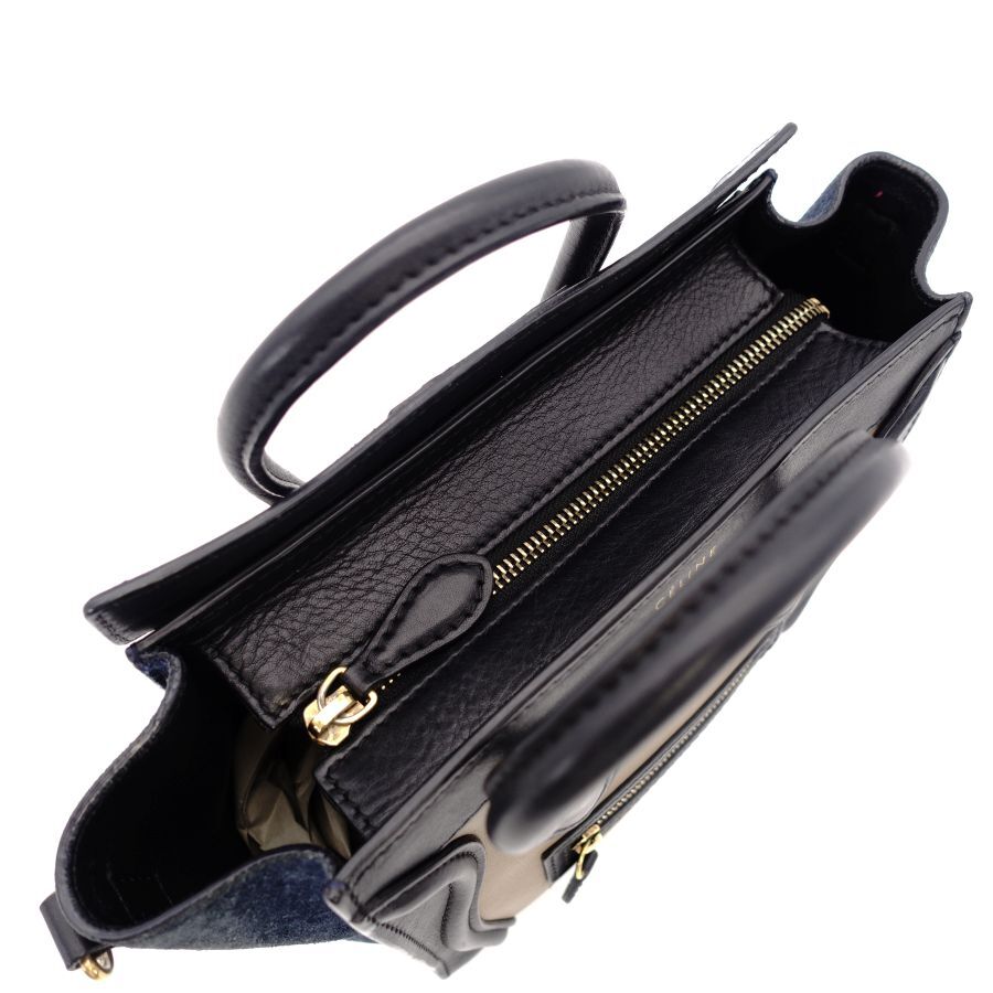 CELINE Micro Shopper Luggage Navy Beige