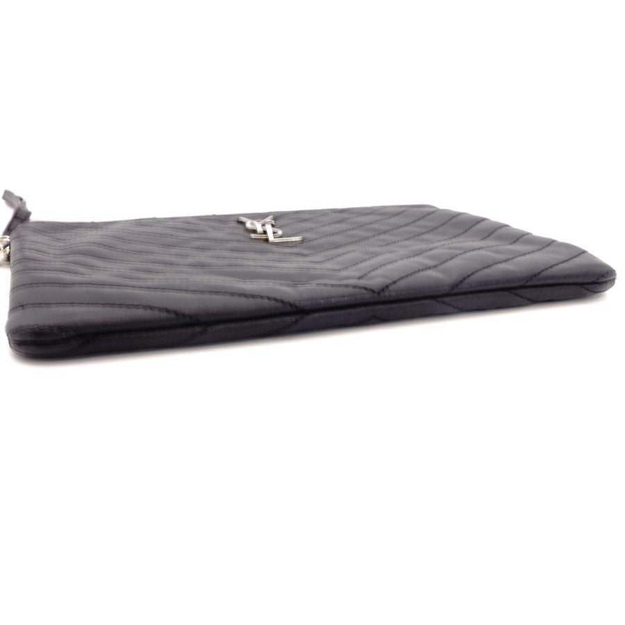 YVES SAINT LAURENT Clutch Bag Black Leather