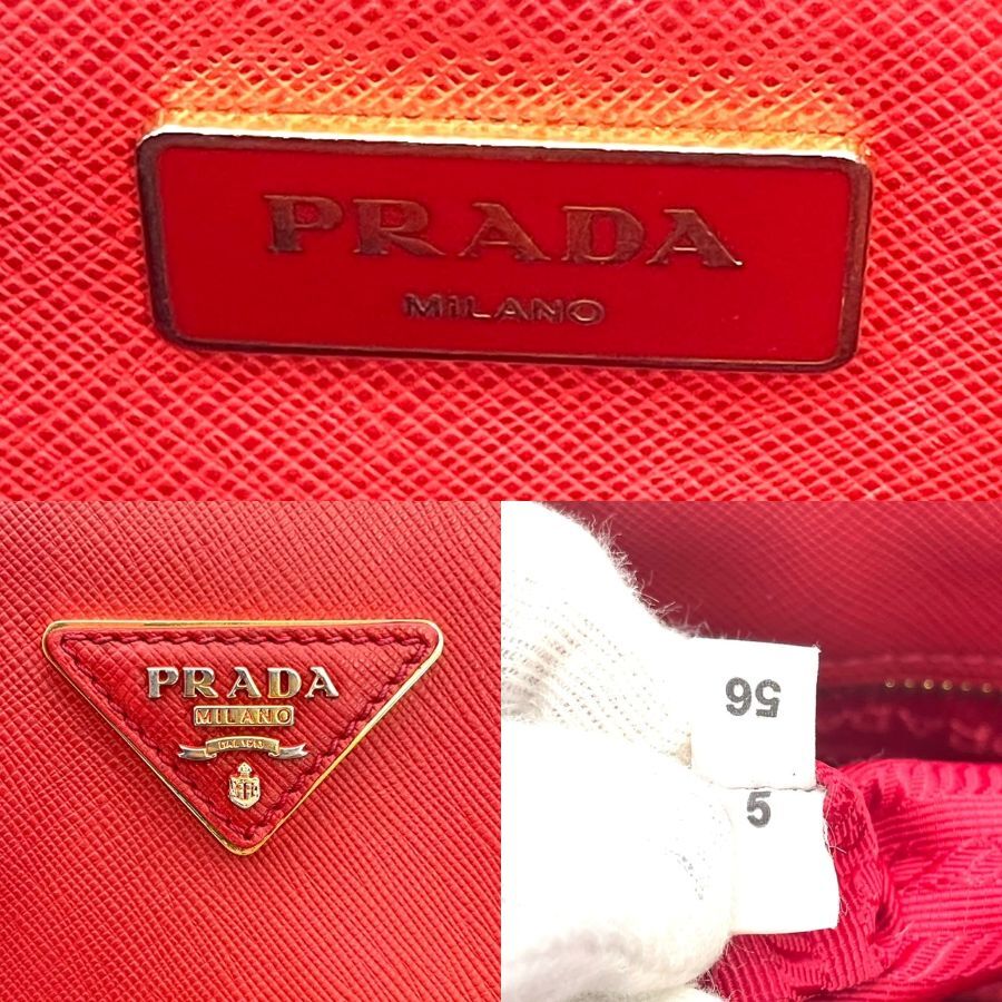 PRADA 2Way SAFFIANO Leather Red