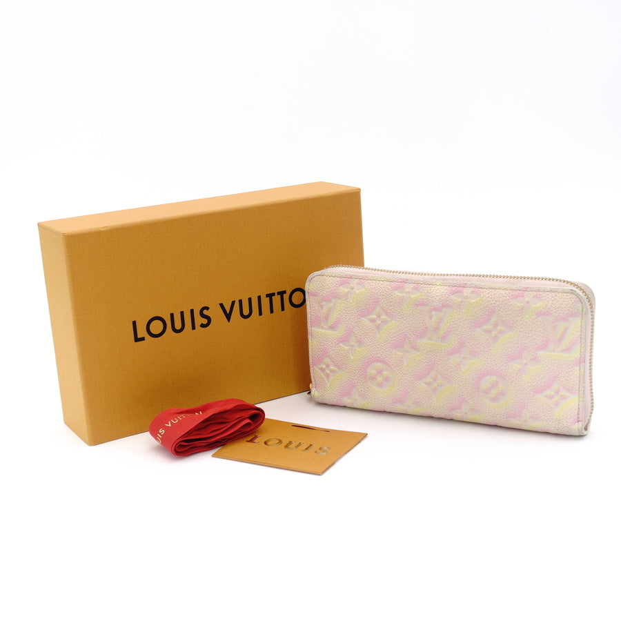 LOUIS VUITTON Implant Zippy Wallet Long Wallet Pink Wallet Leather With Box 7-2-638