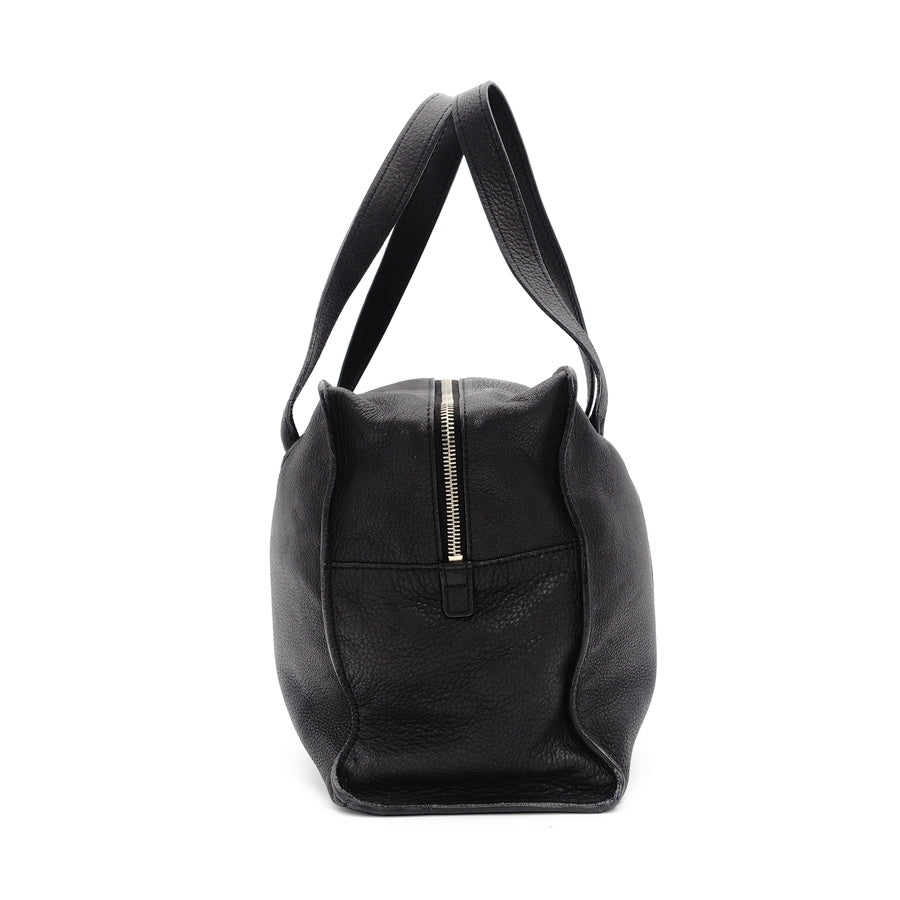 CHANEL Coco Mark Hand Bag Leather Black Vintage