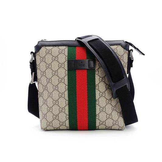 GUCCI Sherry Line Shoulder GG Supreme Beige PVC