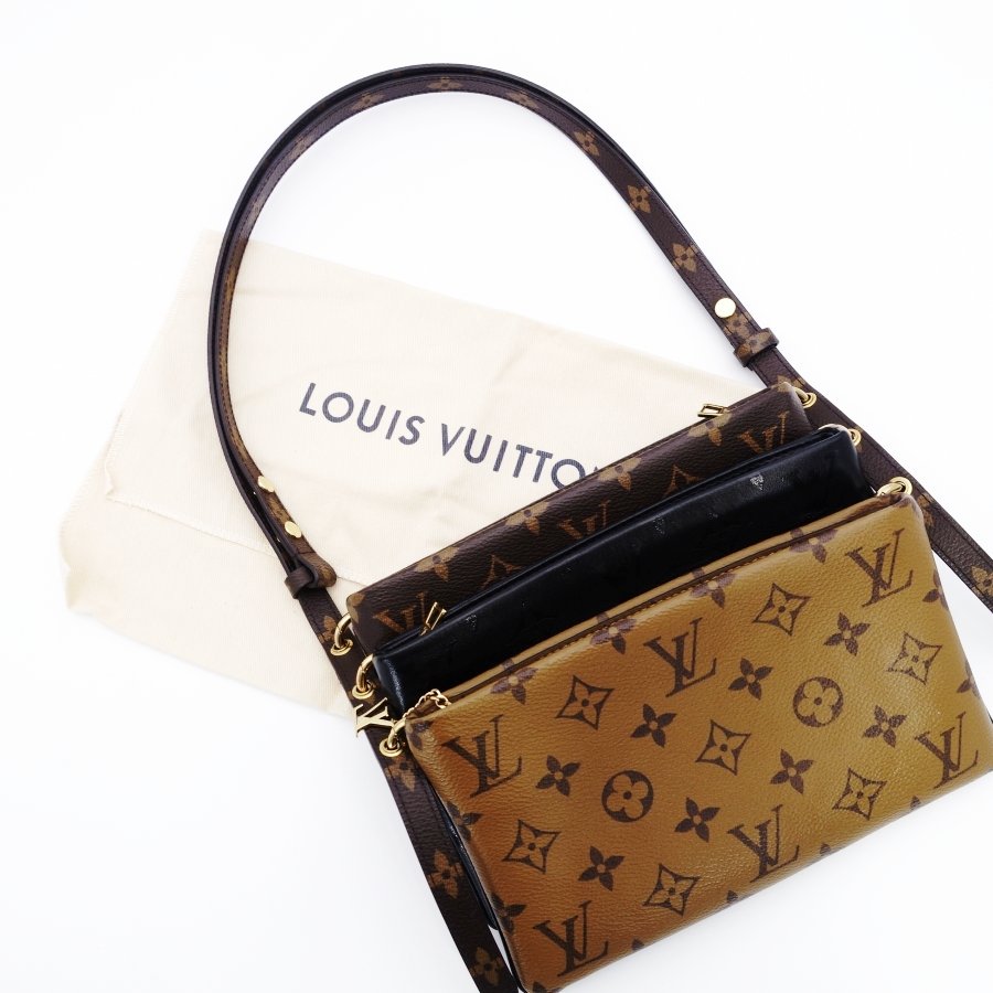 LOUIS VUITTON Monogram Pochette LV3 M45412 Shoulder Bag PVC Brown 7-5-020