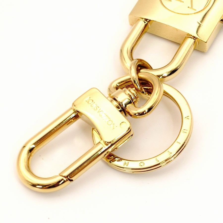 LOUIS VUITTON Padlock Key Holder Key Charm Gold