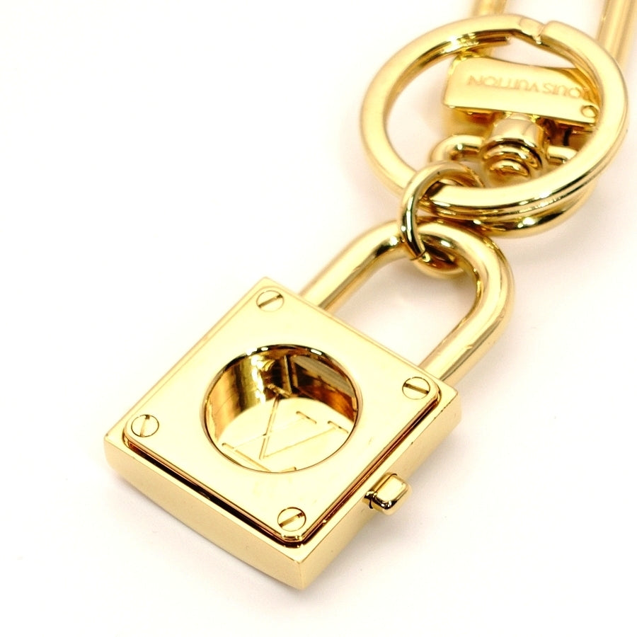 LOUIS VUITTON Padlock Key Holder Key Charm Gold