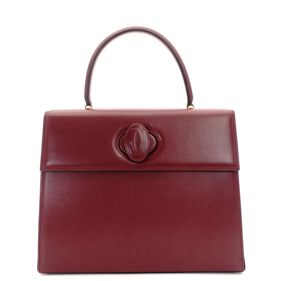 Cartier Mustline handbag leather Bordeaux vintage gold hardware