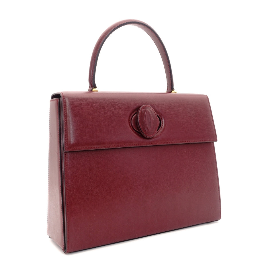 Cartier Mustline handbag leather Bordeaux vintage gold hardware