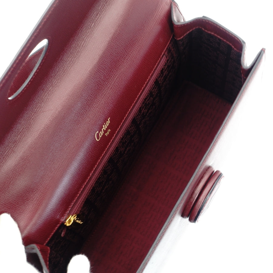 Cartier Mustline handbag leather Bordeaux vintage gold hardware