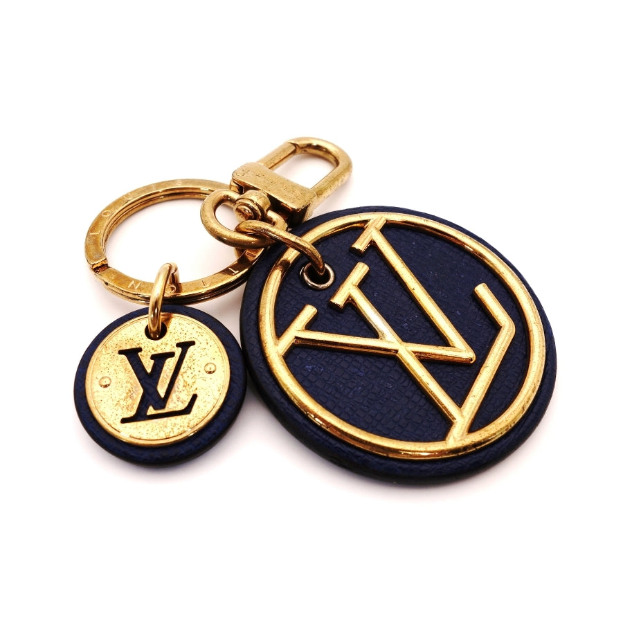 LOUIS VUITTON Porte Clet LV circle blue key ring