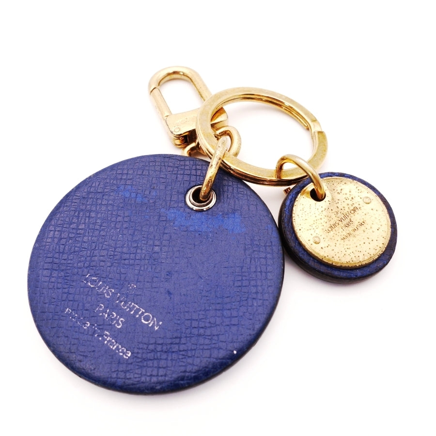 LOUIS VUITTON Porte Clet LV circle blue key ring
