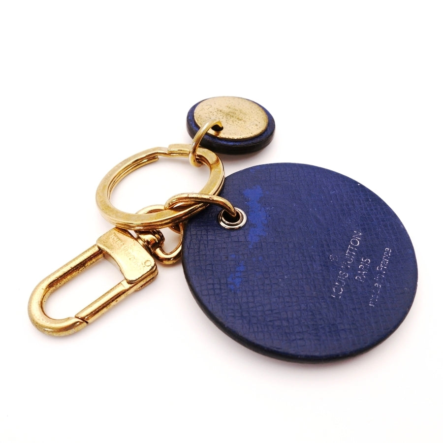 LOUIS VUITTON Porte Clet LV circle blue key ring