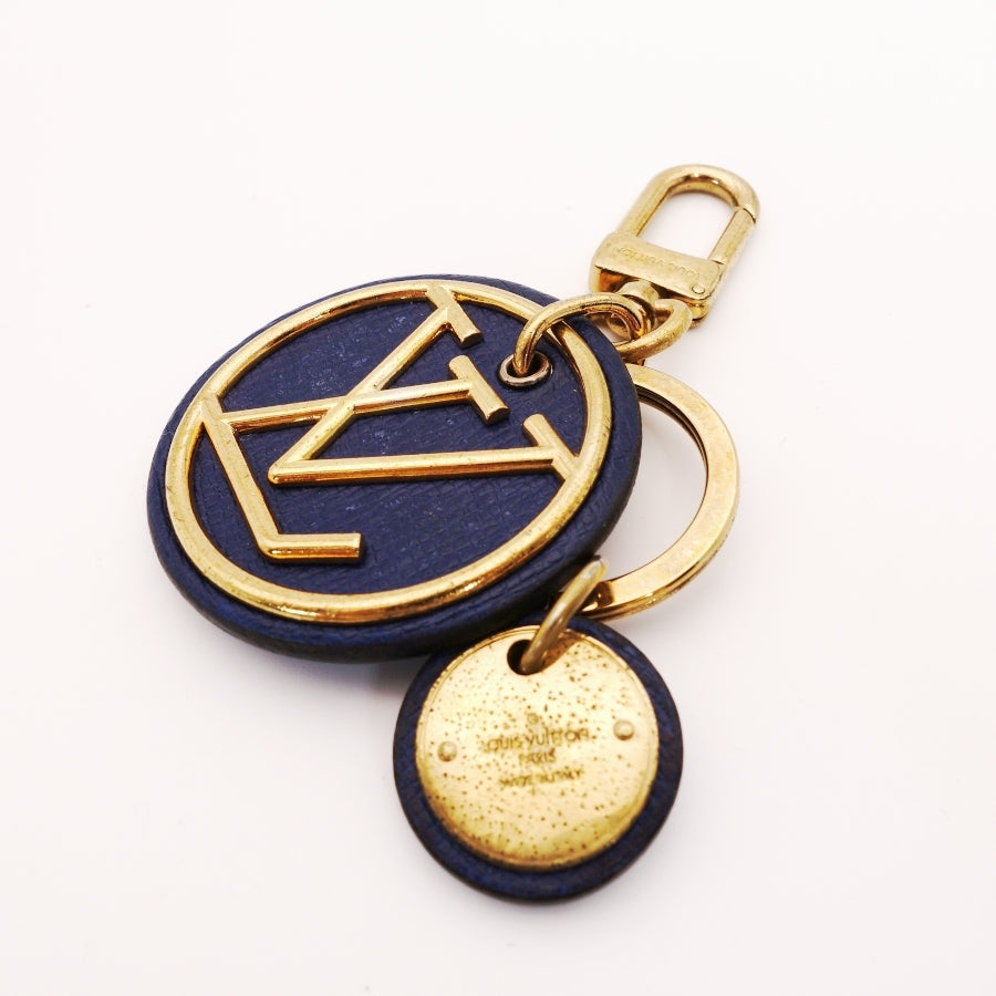 LOUIS VUITTON Porte Clet LV circle blue key ring