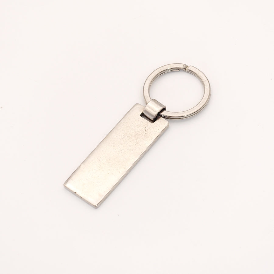 PRADA Key Ring Metal Plated Navy Silver Hardware Key Ring With Box