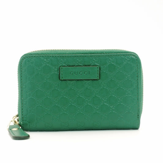 GUCCI coin purse green Cima card case green leather with box