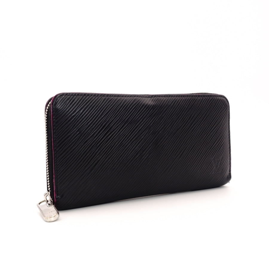 LOUIS VUITTON Epi Zippy Wallet Leather Black