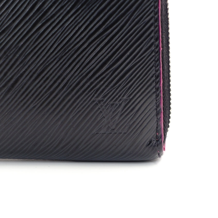 LOUIS VUITTON Epi Zippy Wallet Leather Black