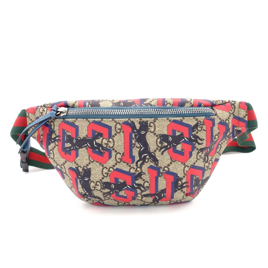 GUCCI Waist Bag 2EHAN 9698 Body Bag PVC Canvas Logo GG Men's