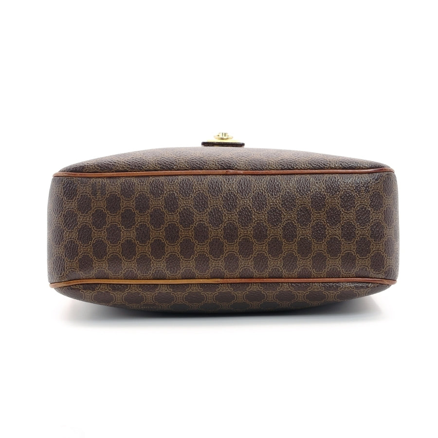 CELINE Macadam Shoulder Bag Brown PVC Leather Vintage