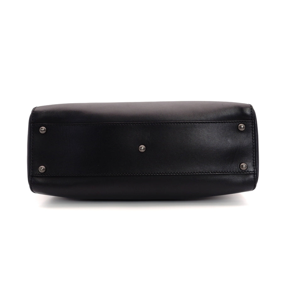 FENDI Peekaboo Handbag 2-way Leather Black Shoulder Bag