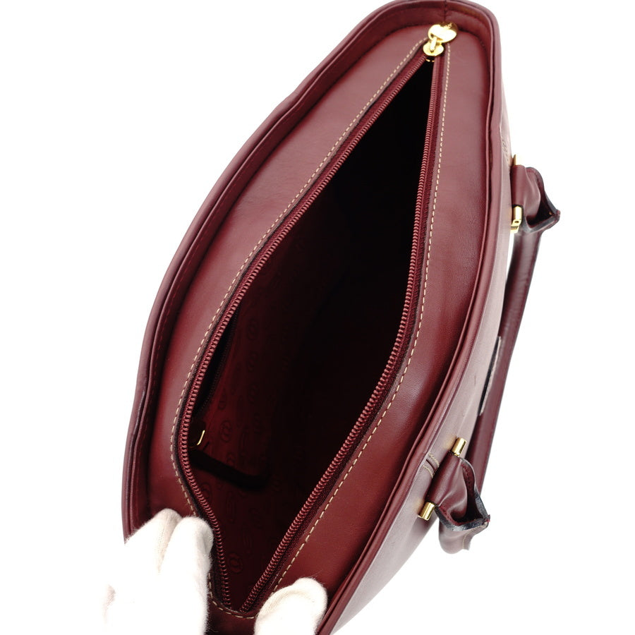 Cartier Musteline Leather Bordeaux Vintage Gold Hardware
