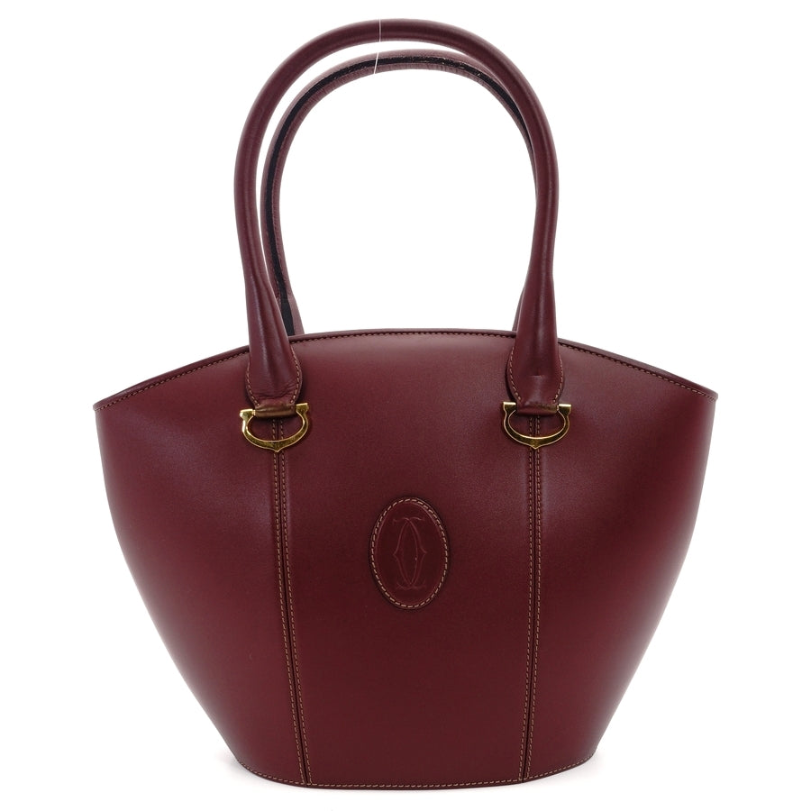 Cartier Musteline Leather Bordeaux Vintage Gold Hardware