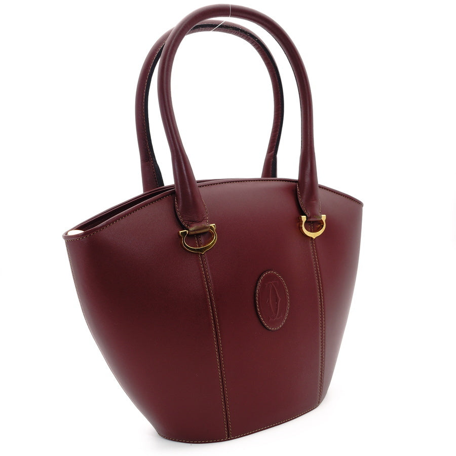 Cartier Musteline Leather Bordeaux Vintage Gold Hardware