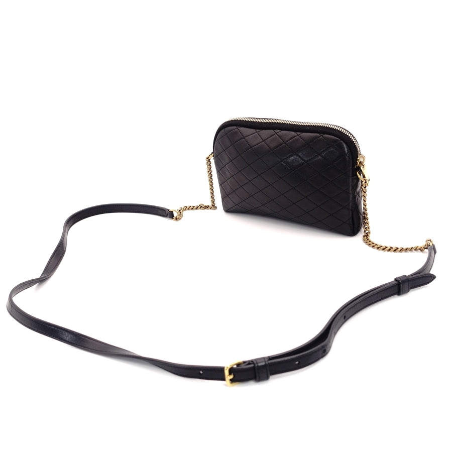 YVES SAINT LAURENT Gaby Chain Shoulder Bag Leather Black