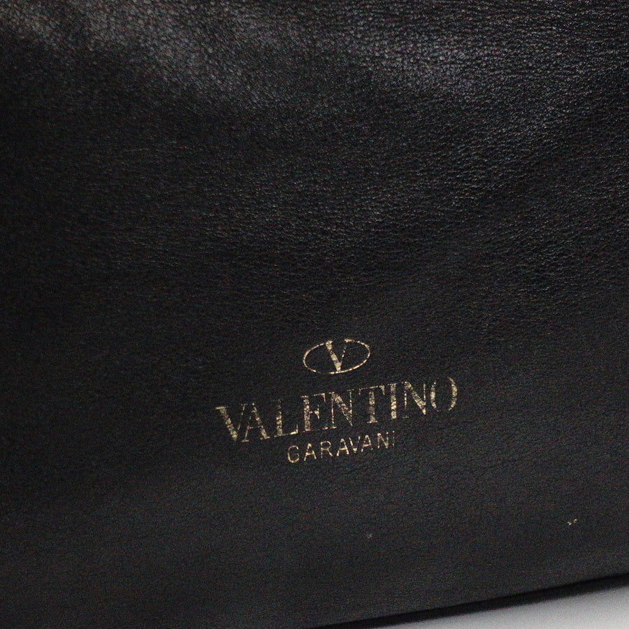 VALENTINO Garavani Tote Bag Studs Black 2way Shoulder Strap