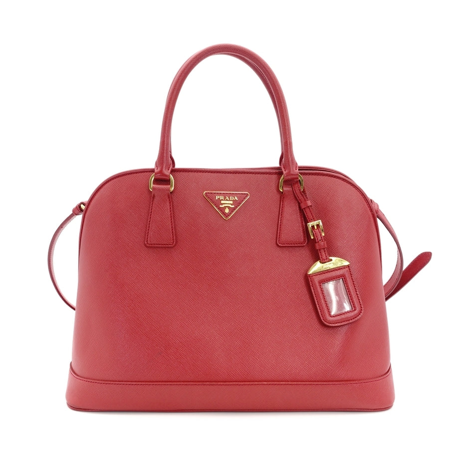 PRADA Handbag Pink Leather Triangular Logo 2-way Shoulder Bag