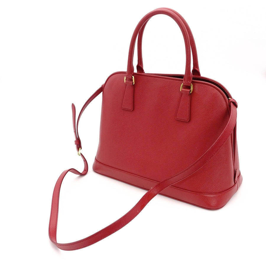 PRADA Handbag Pink Leather Triangular Logo 2-way Shoulder Bag
