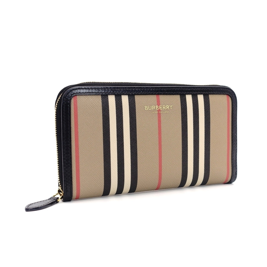 BURBERRY Zippy Beige PVC Long Wallet