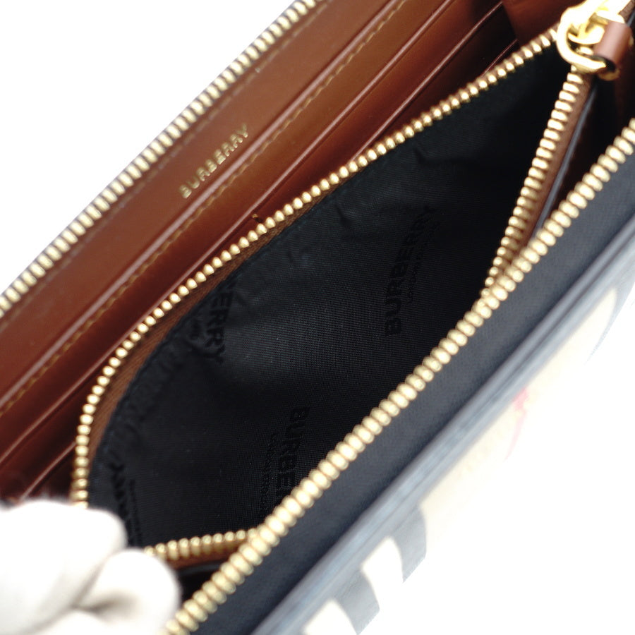 BURBERRY Zippy Beige PVC Long Wallet