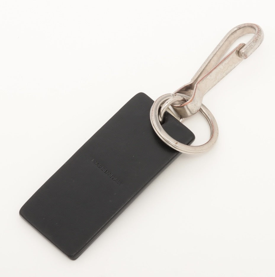 CELINE Key Holder Leather Metal Black