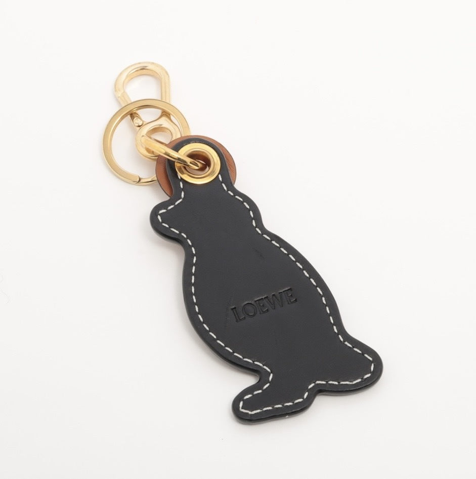 LOEWE Penguin Motif Key Charm Leather
