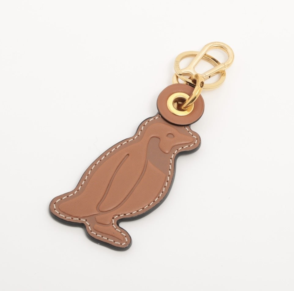 LOEWE Penguin Motif Key Charm Leather