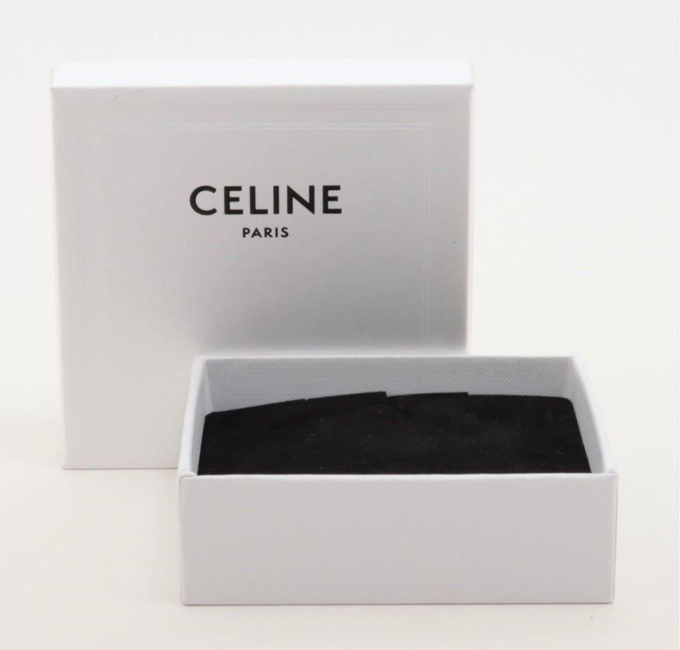 CELINE Key Holder Leather Metal Black