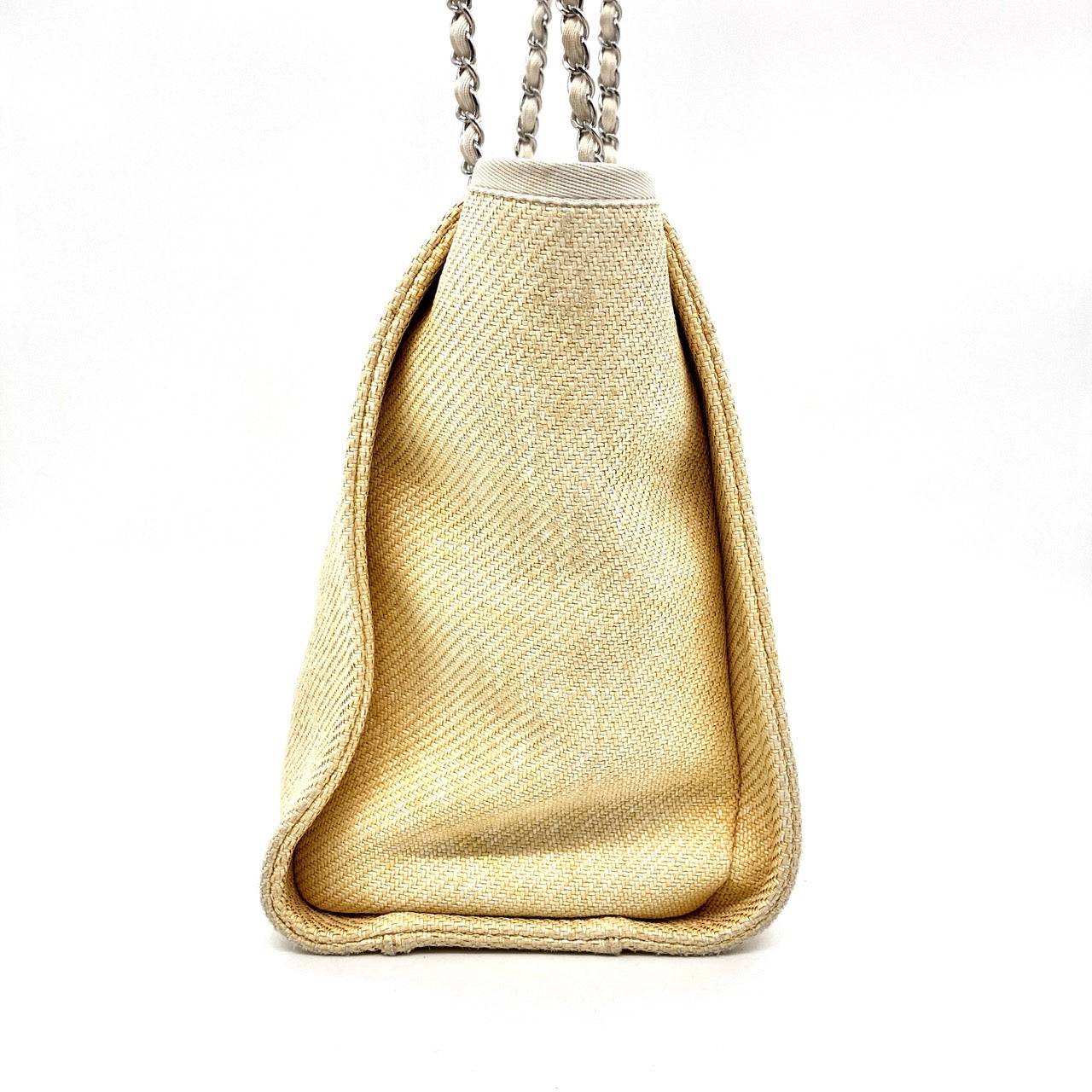 CHANEL Deauville Straw chain tote bag