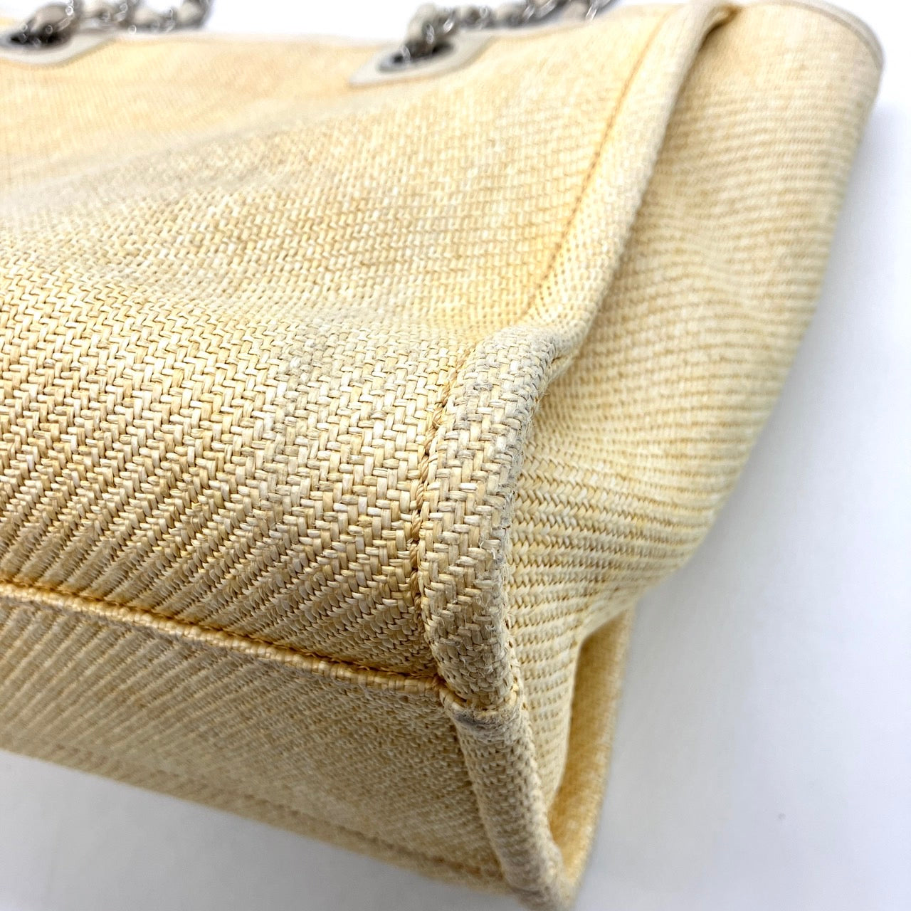 CHANEL Deauville Straw chain tote bag