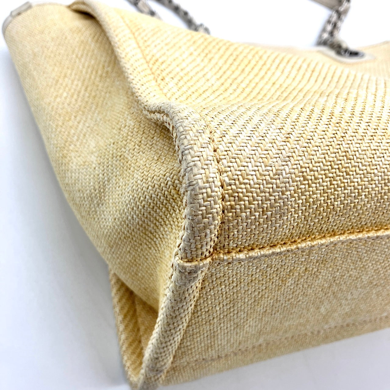 CHANEL Deauville Straw chain tote bag