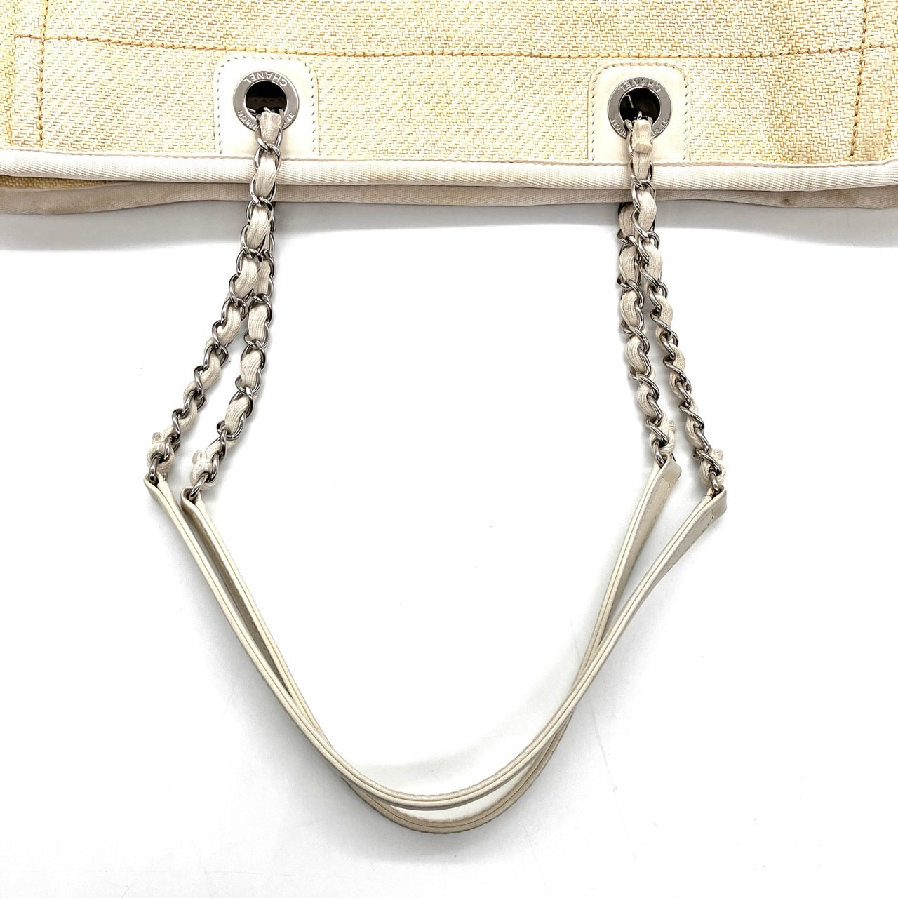 CHANEL Deauville Straw chain tote bag