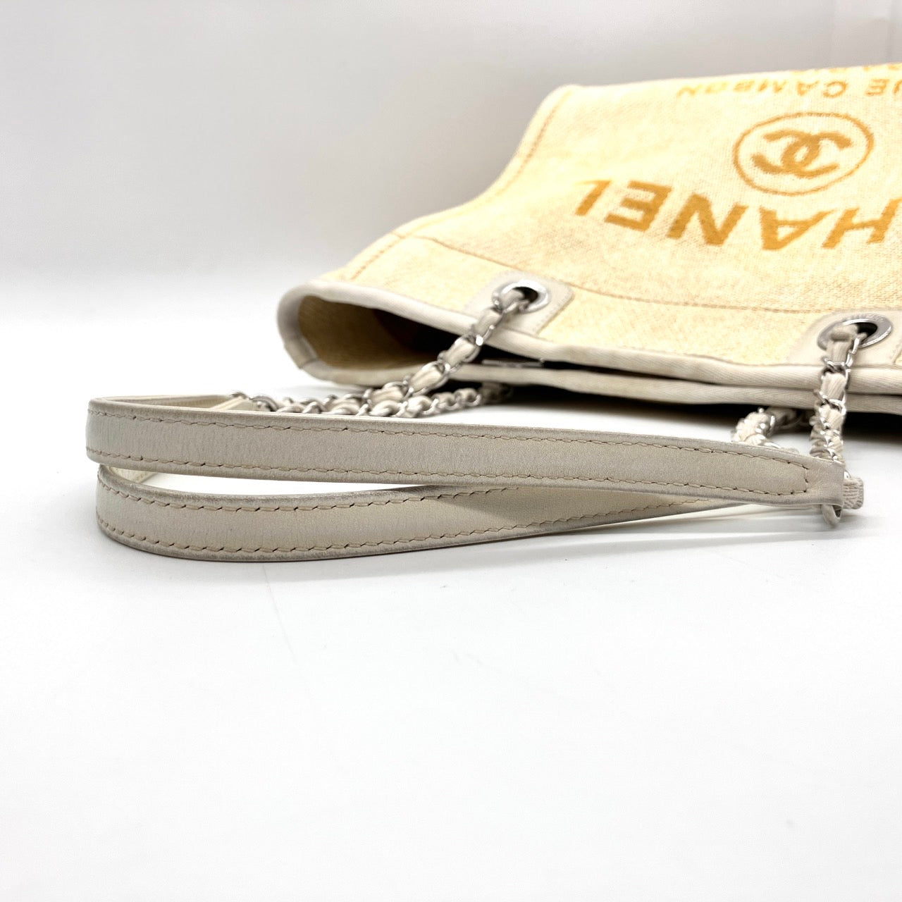 CHANEL Deauville Straw chain tote bag