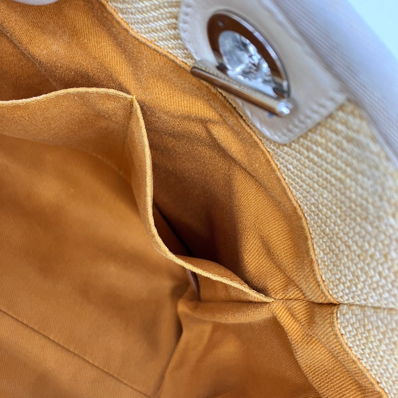 CHANEL Deauville Straw chain tote bag