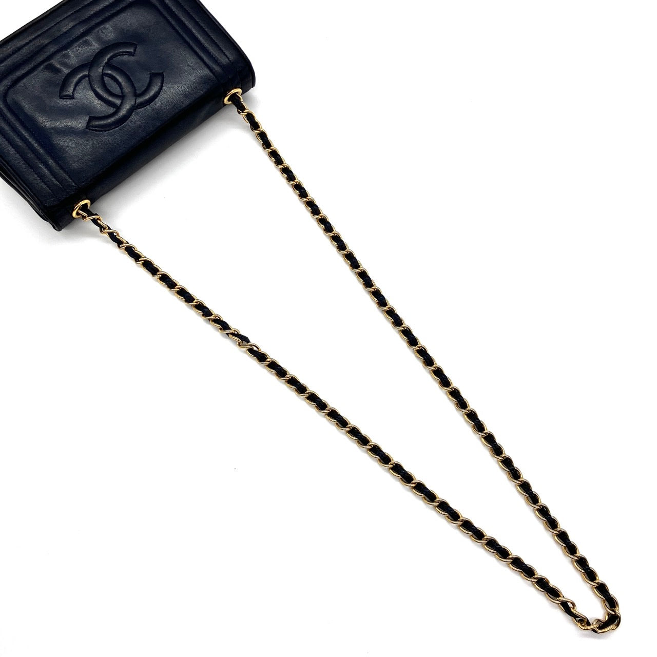CHANEL Lambskin push lock Chain shoulder