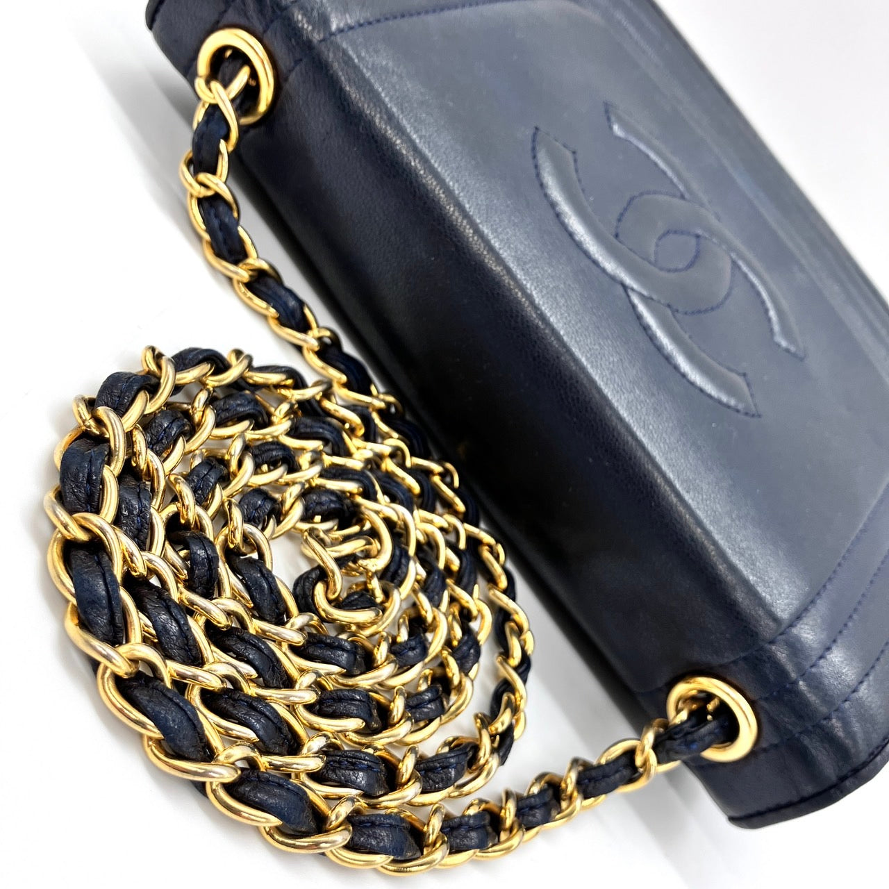CHANEL Lambskin push lock Chain shoulder