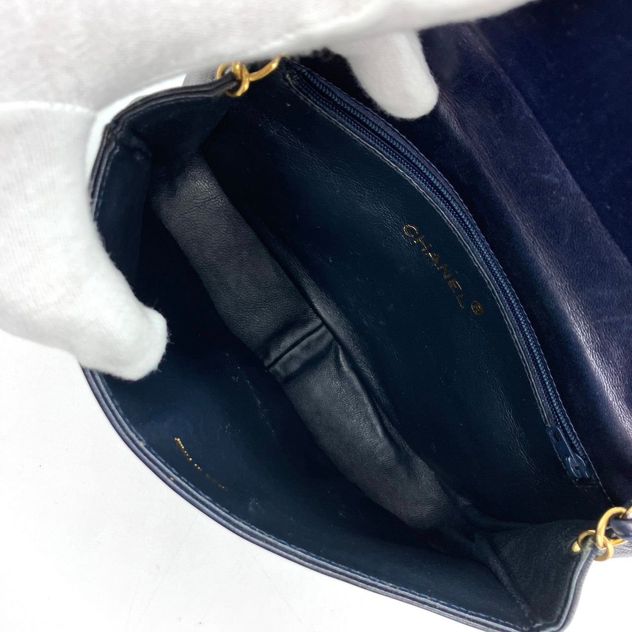 CHANEL Lambskin push lock Chain shoulder